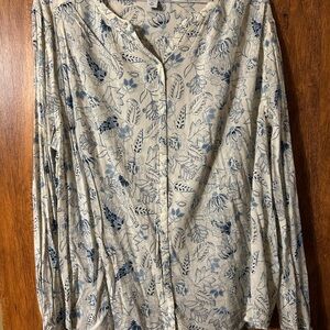Old Navy XL- Cotton Floral Print Button-Up Shirt